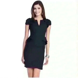 Rebecca Taylor “Daria” Peplum Style Black Dress Size 6